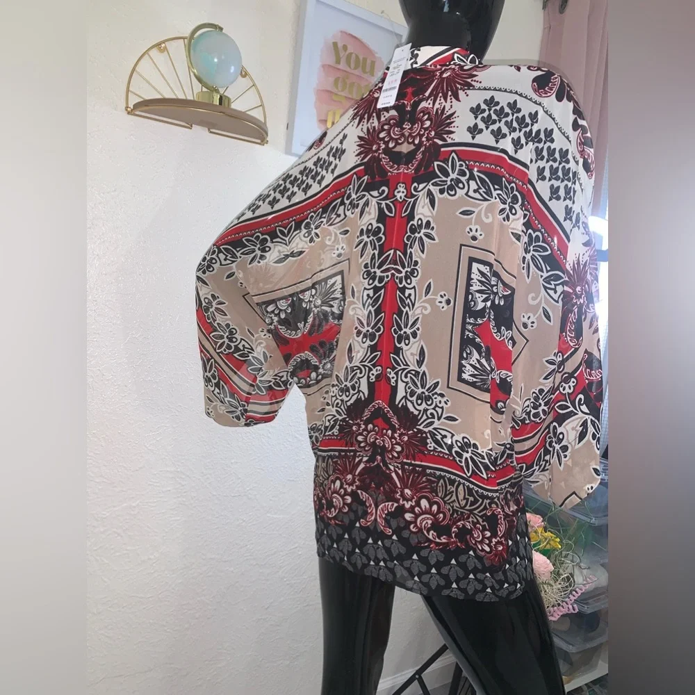 NWT Tie-Front Kimono Size XS - Picture 9 of 13